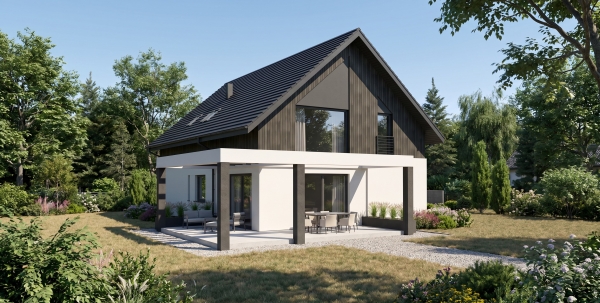 Indywidualny projekt domu jednorodzinnego z poddaszem EMER-architekci