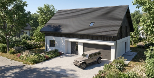 Projekt nowoczesnego domu z pustką nad jadalnią EMER-architekci
