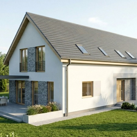 NOWOCZESNY DOM Z PODDASZEM UŻYTKOWYM OBOK GDAŃSKA